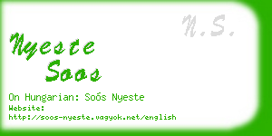 nyeste soos business card